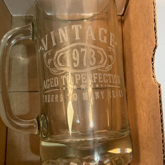 Spotted Dog Gift Company 1973 Glass 16oz Beer Mug - Picture 1 of 10